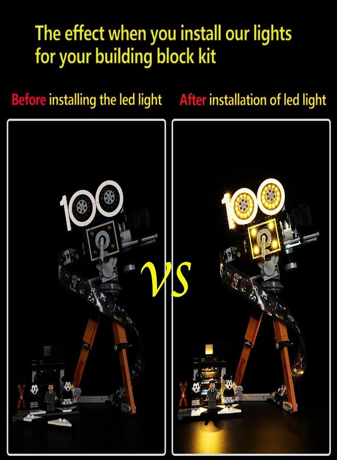 Kyglaring LED Lighting Kit for Lego Disney Walt Disney Tribute Camera 43230 Building Set (No Model) - Light Set Compatible with 43230 Disney Kamera Kit - Without Model (Sound Version) - Image 2